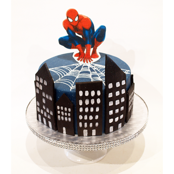 Spider-Man festkage til Lebbe Lone fra TV 'Familien fra Bryggen'