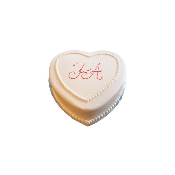 Enkel bryllupskage med perlebort og monogram